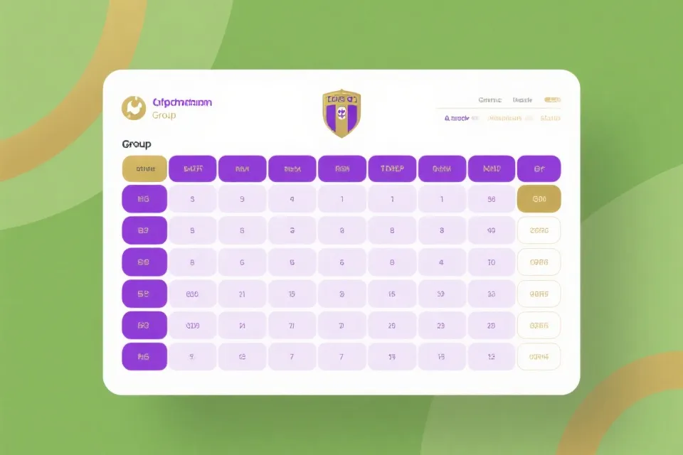 小组积分榜示意图